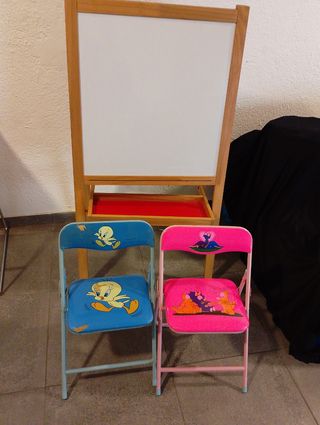 Pizarra Infantil + 2 Sillas Vintage