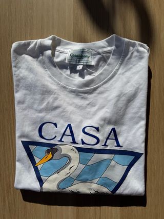 Casablanca Paris T-Shirt White Blue Graphic S Luxu