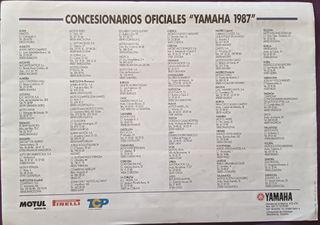 Catálogo Yamaha 1987