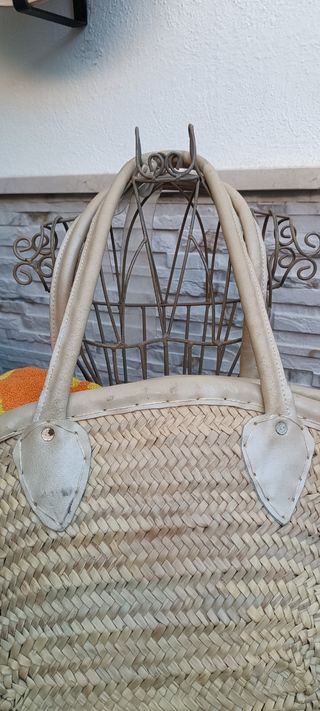 Bolso capacho de playa de mimbre