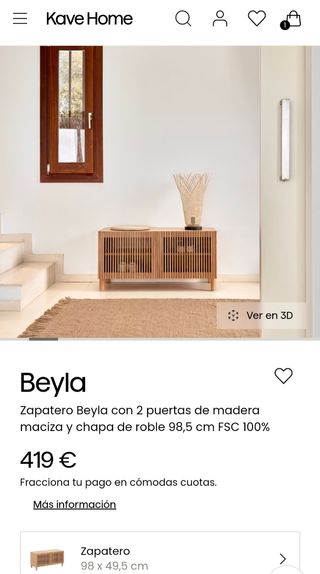 Zapatero Beyla Kave Home Madera