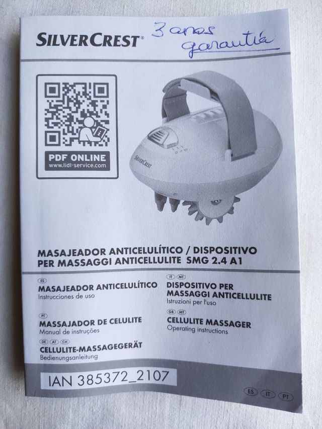 Masajeador Anticelulítico Silvercrest sm 2.4 a1