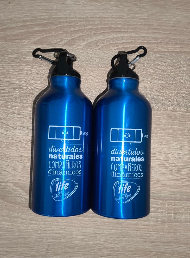 Pack de dos Botellas aluminio con mosquetón