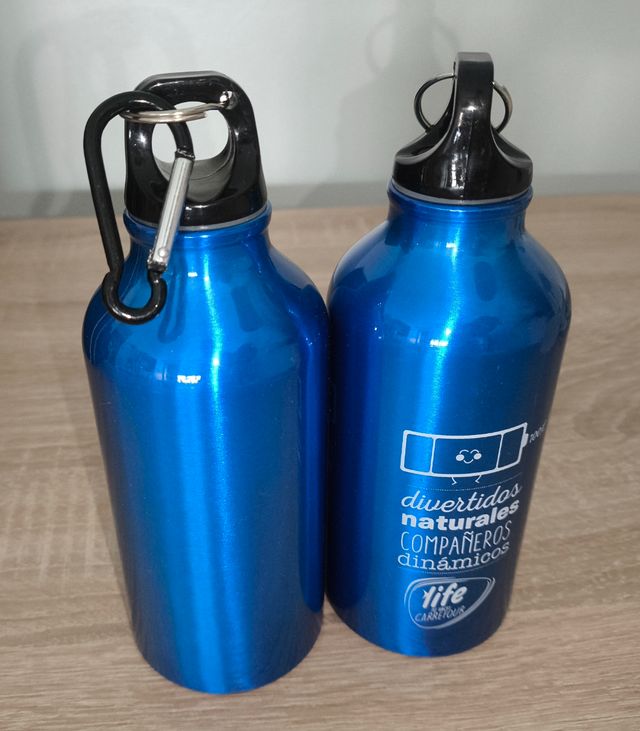 Pack de dos Botellas aluminio con mosquetón