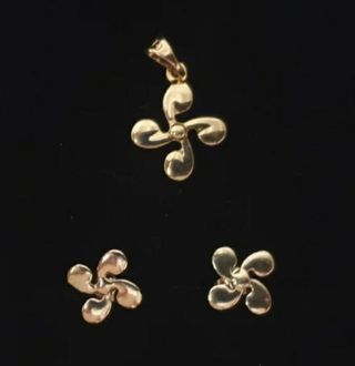 Colgante y pendientes Lauburu Gold filled
