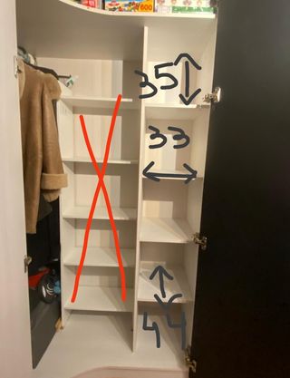 URGE!! Armario Esquinero Madera Clarita y Negro