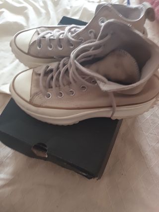 Zapatillas Converse Plataforma Beige de piel