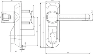 Maniglia per porta 1.07078.68.0 manovella antipanico