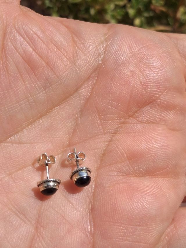 Pendientes de Ónix en Plata de Ley