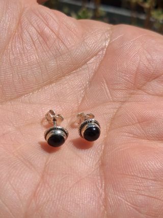 Pendientes de Ónix en Plata de Ley