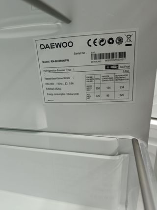 Nevera Daewoo Blanca - 185x60cm