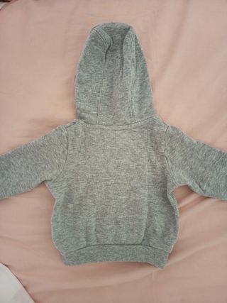 Sudadera bebé 6 meses gris con osito