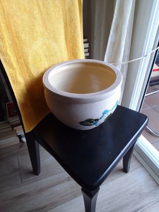 Maceta de cerámica con flor