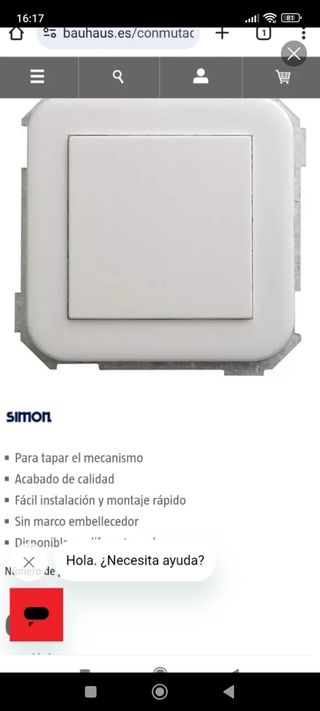 Tapa Ciega Simon 31 liquidación 