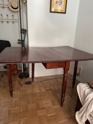 Mesa comedor madera maciza plegable