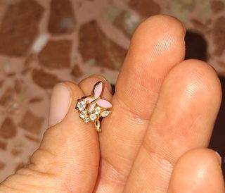 Pendiente mariposa con circonitas