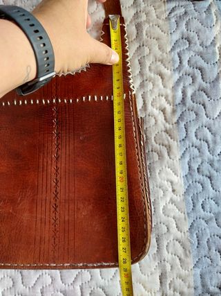 Bolso de Cuero Marrón medidas en fotos