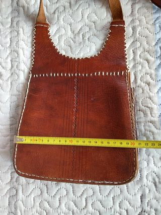 Bolso de Cuero Marrón medidas en fotos