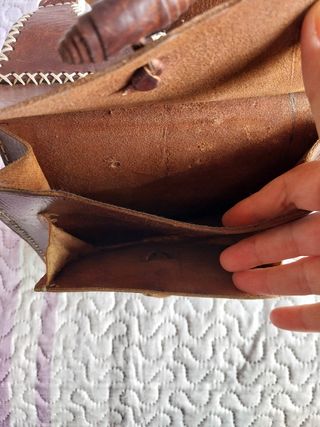 Bolso de Cuero Marrón medidas en fotos