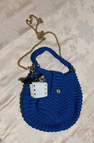 Borsa uncinetto - fatta a mano blu