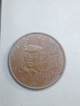 3 Monedas 5 Céntimos Francia 1999