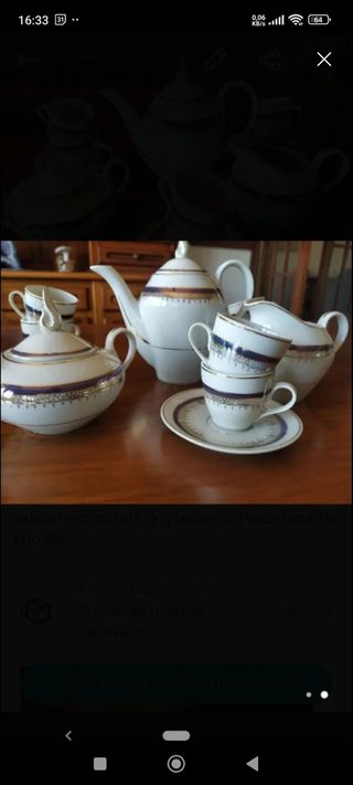 Juego de café porcelana vintage 1962.