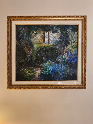 Cuadro de paisaje con marco de madera