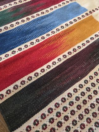 Alfombra de lana multicolor nueva