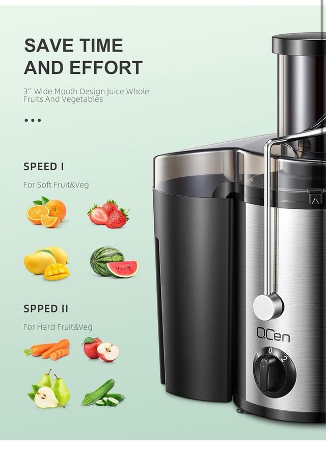 Estrattore di succo a bocca larga Qcen 500W