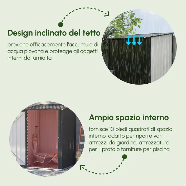 Casetta da Giardino Porta Attrezzi in Lamiera di A