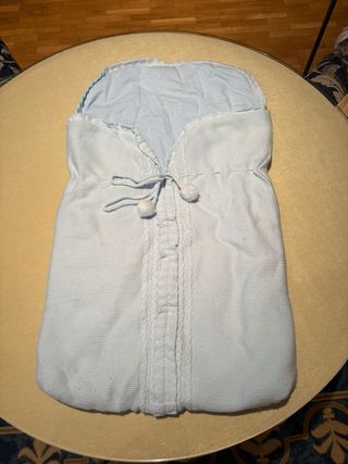 Saco lana bebé azul invierno