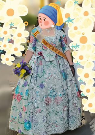 Traje de Fallera Multicolor