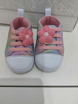 Scarpine bambina arcobaleno glitter fiore