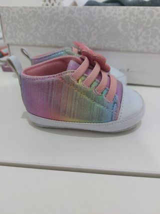 Scarpine bambina arcobaleno glitter fiore