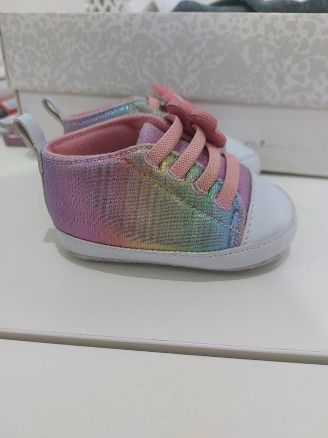 Scarpine bambina arcobaleno glitter fiore