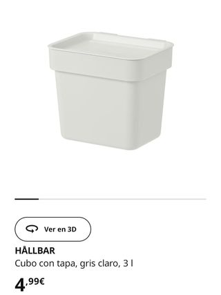 Cubo HÄLLBAR IKEA gris claro 3L