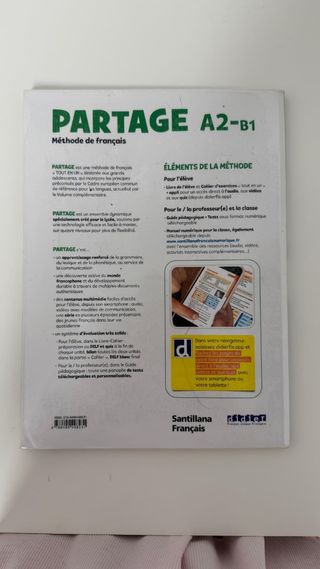 PARTAGE A2/B1 LIVRE+CAHIER