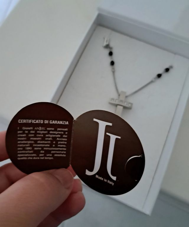 Collana ANJEL con croce e pietre naturali