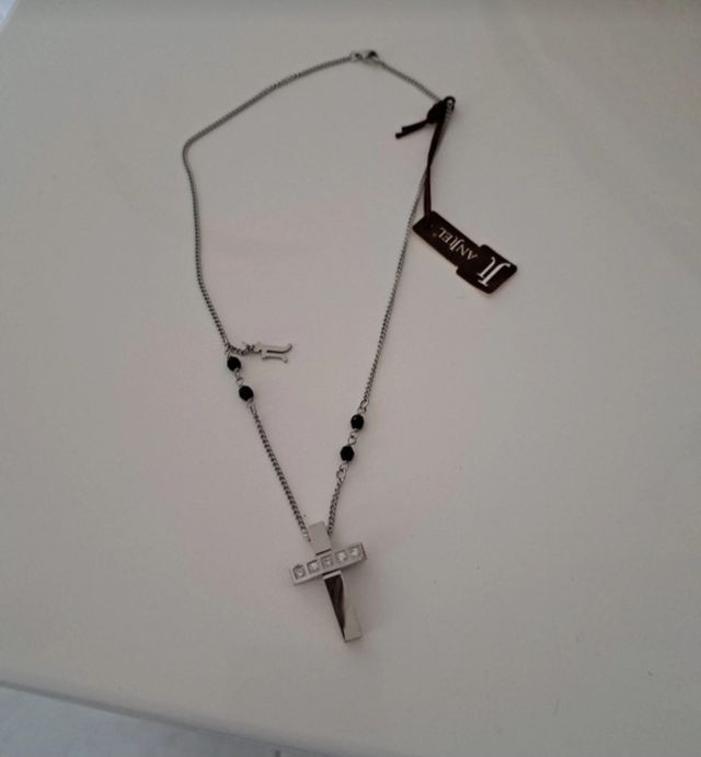 Collana ANJEL con croce e pietre naturali