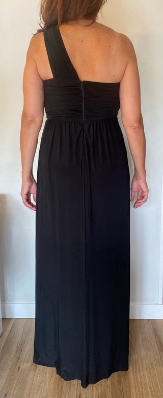 Vestido fiesta pedrería y drapeado