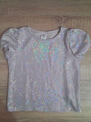 Camiseta lentejuelas niña 3-4 años