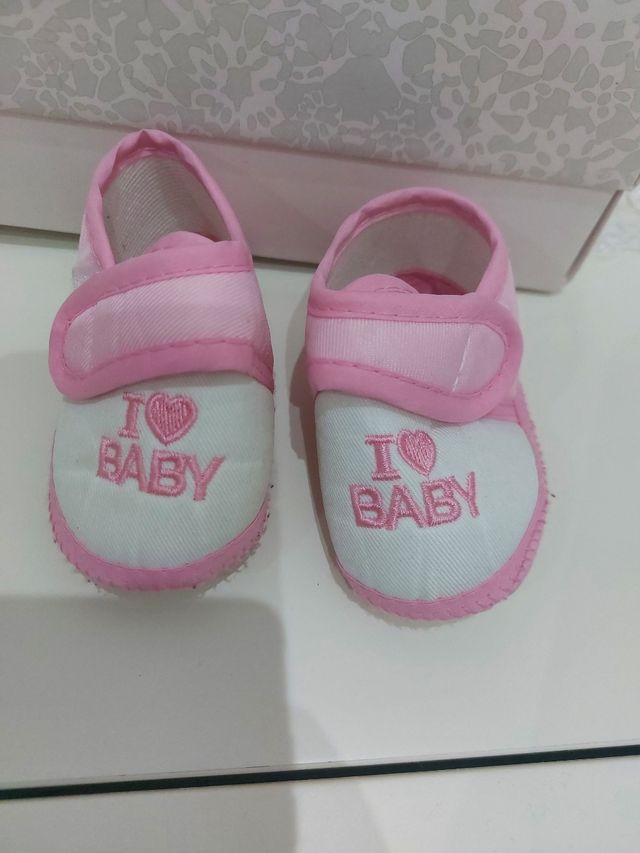 Scarpine bimba rosa I love baby