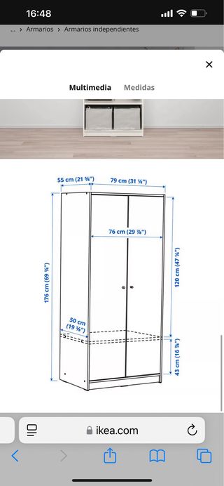Armario KLEPPSTAD IKEA Blanco 79x176