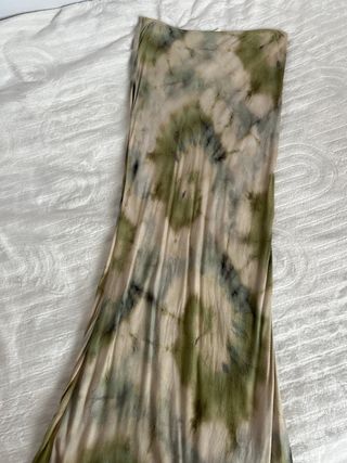 Falda larga tie-dye verde