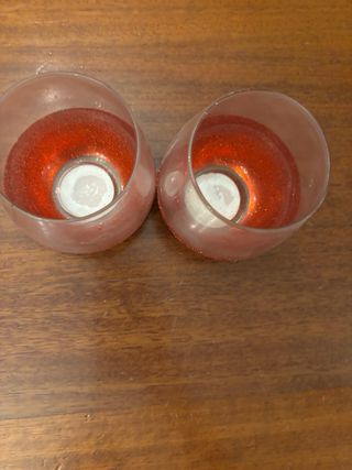 Coppia portacandele brillantini