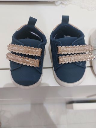 Scarpe bimba blu con glitter