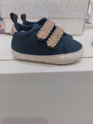 Scarpe bimba blu con glitter