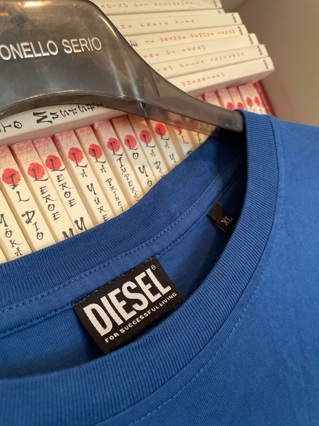 Diesel T-Shirt XL Blue Double Print oversize music
