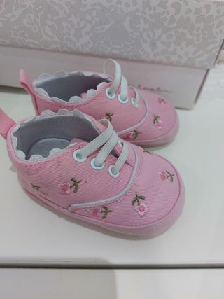 Scarpine rosa bambina con fiori