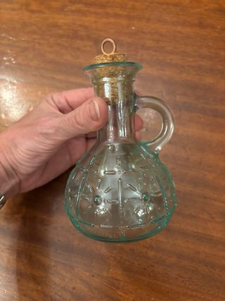 Oliera in vetro decorata, nuova